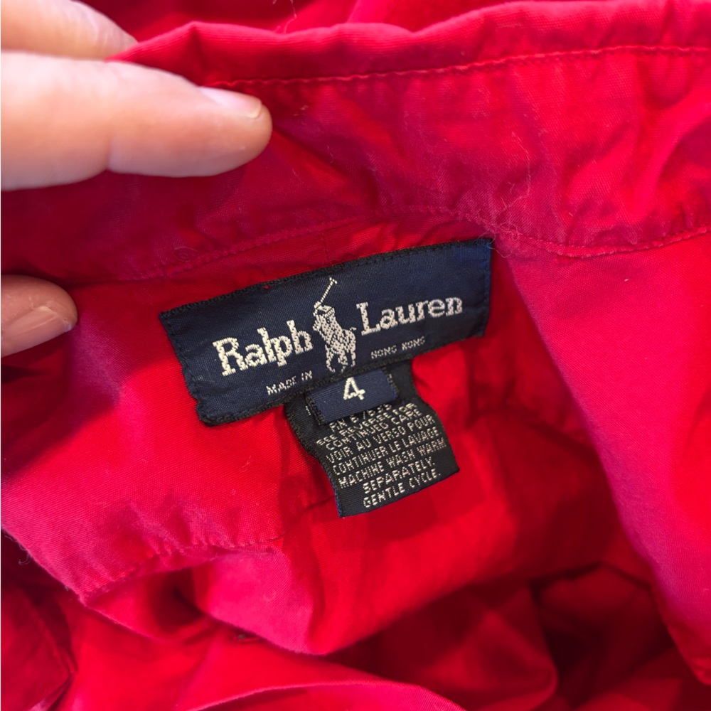 Ralph Lauren blue label button-down red women's shirt size 4 - Picture 6 of 7
